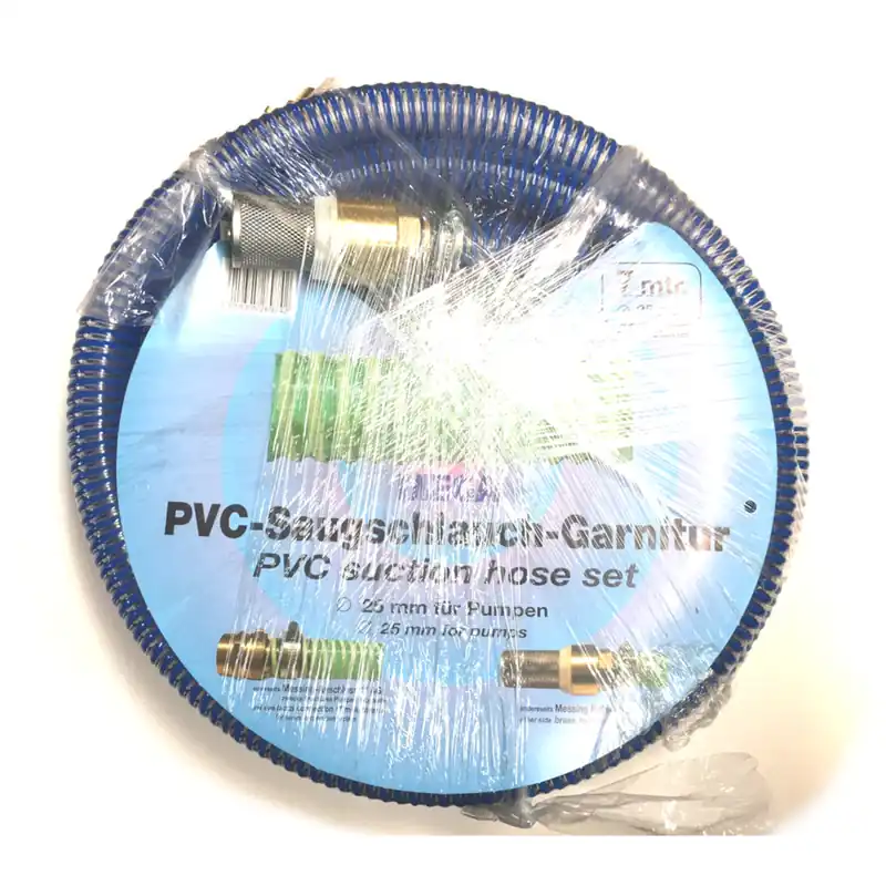 Saugschlauchgarnitur PVC 1" x 25 mm x 1" Außengewinde Blau 7m Sale